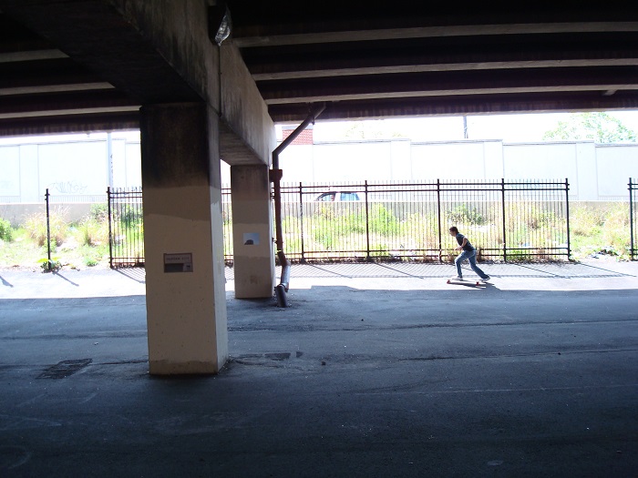 Skater playing around on the outskirts of Strauss’s 2008 show under 95