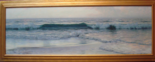 Painting of a wave, at PAFA, photo by Golem Radio