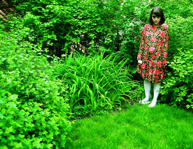 Emma Bee Bernstein, “Self-Portrait in the Red Rose Dress,” 2006.